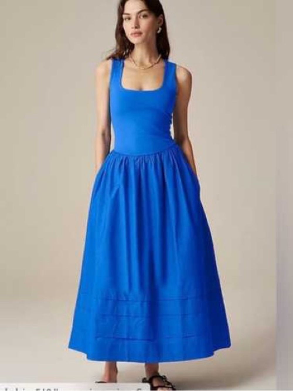 J. Crew Royal Blue Mixy Tiered Dress